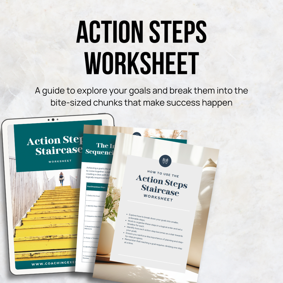 Action Steps Staircase Worksheet | Break Down Big Goals into Daily ...